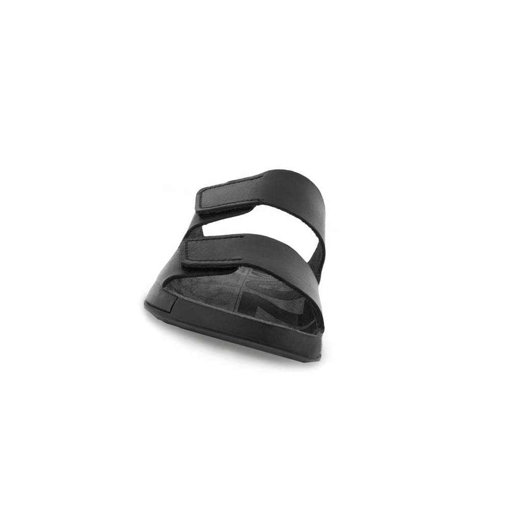 Men's Ecco 2nd Cozmo Two Band Sandals Black | Canada 585MQZ